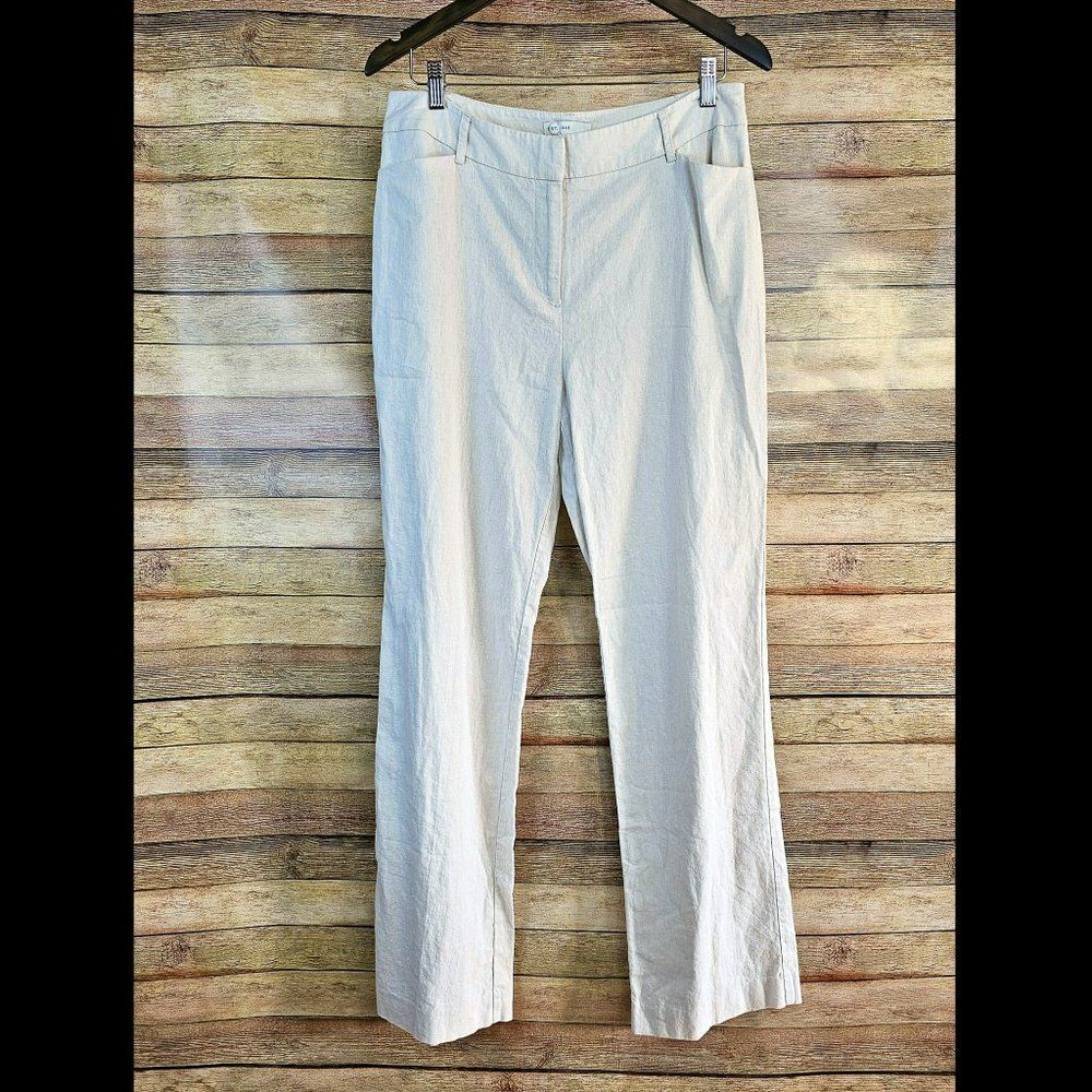 NWOT EST 1946 Contemporary Ivory Linen Blend Pants Size 12